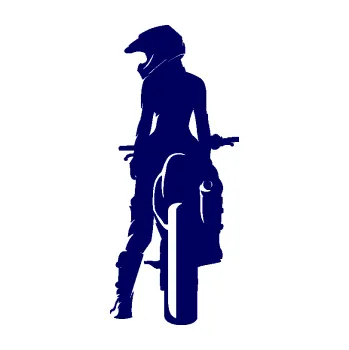 Samolepící dekorace SAMOLEPKA Motorkářka 002 levá (23 - tmavě modrá) NA AUTO, NÁLEPKA, FÓLIE, POLEP, TUNING, VLASTNÍ TEXT, TISK, AUTOSAMOLEPKY.cz, POLEPY, OBRÁZEK, LOGO, SAMOLEPKY
