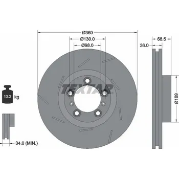 Brzdový kotouč Brzdový kotouč TEXTAR 92213905