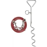 Selko Lanko pro psy 4 mm 600 cm/30 kg červené + uvazovací kolík