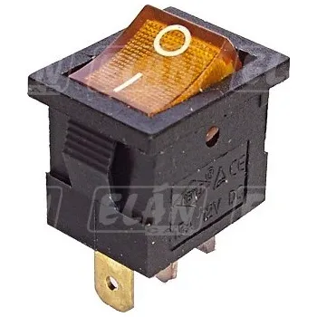 Auto elektroinstalace Vypínač kolébkový - obdélník žlutý