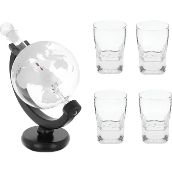 Azar Globus karafa 850 ml + sklenice na whisky 4 ks 