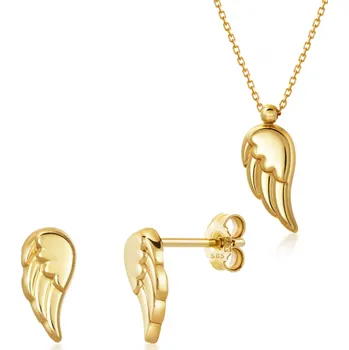 Souprava šperků SOFIA zlatý set náhrdelník a náušnice AG10029-BO-CA-14KYG+10029-PRE2-14KYG