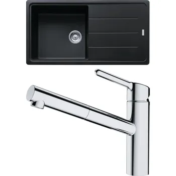 Granitový dřez Set Franke G189 (dřez BFG 611 Onyx + baterie FC 3055.031 ORBIT Chrom) 114.0650.594