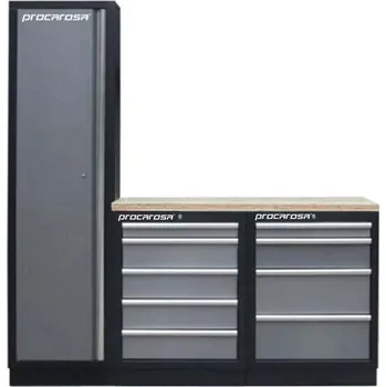 Procarosa® Sestava dílenského nábytku Procarosa PROFI TGBC-130504 Pracovní deska:: dřevěná