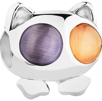 Přívěsek Stříbrný přívěsek Beads s klenotnickým kamenem kočičí oko - kočka - AP534-4422