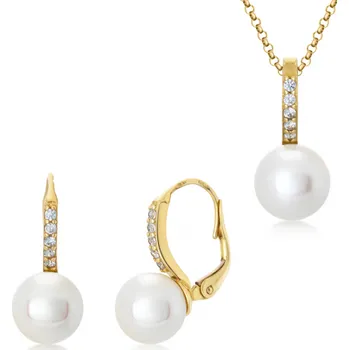 Souprava šperků SOFIA zlatý set s perlami ZODLP316610XL1+ZODLE/P312210XL1