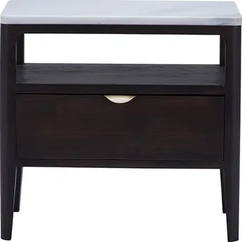 Noční stolek Dubový noční stolek s přírodní mramorovou deskou D885CMAR Povrchová úprava dubu: Ebony