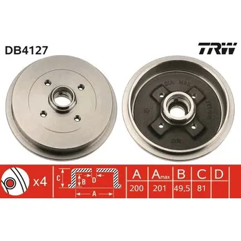 Brzdový buben Brzdový buben TRW DB4127