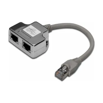 Počítač Digitus Adaptér pro patch kabel CAT 5e, 2x CAT 5e, stíněné PC-PC, 2x samice RJ45 až 1x samec RJ45, 0,19 m