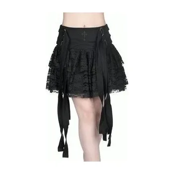 Dámská sukně Gotická minisukně dámská s krajkou a pásky
