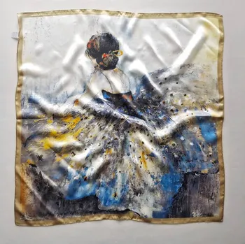 Šátek Hedvábný šátek Baletka 68x68 cm v dárkovém balení, WHITE ORCHID