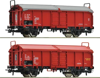 Modelová železnice Roco 2dílná sada vagonů s pohyblivou střechou ČSD 77040