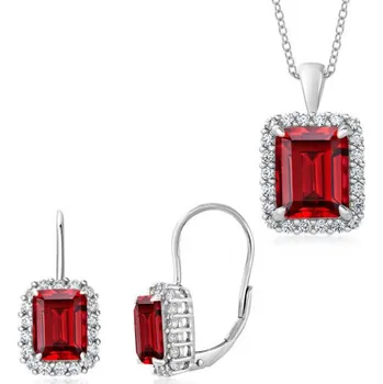 Souprava šperků SOFIA stříbrný set náušnice, přívěsek a řetízek COPZB76536+COEZB57625