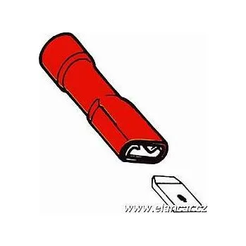 Auto elektroinstalace Izolovaný konektor červený 6,3mm 10ks samice BF 11.87/10