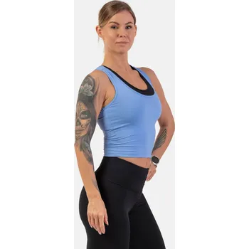 NEBBIA Sportovní slim-fit crop tílko modrá L