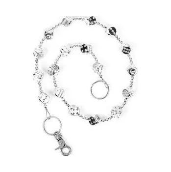 Dámské kalhoty Řetěz na kalhoty s velkými stříbrnými kostkami