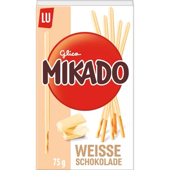 MIKADO KŘUPAVÉ SUŠENKOVÉ TYČINKY BÍLÁ ČOKOLÁDA NĚMECKO!