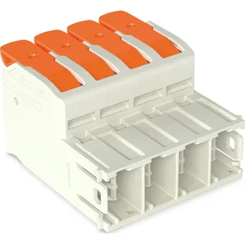 Stavebniny WAGO Konektor 832-1202 1vodičový s pájecími piny Páčka Push-in CAGE CLAMP®, šedá 832-1202