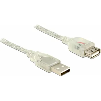 Kabel do PC Delock Prodlužovací kabel USB 2.0 Typ-A samec > USB 2.0 Typ-A samice 1 m transparentní