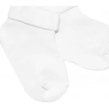 Ponožky kojenecké bavlna - IRKA jednobarevné bílé - vel.56-62