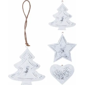 Vánoce Ozdoba kovová mix tvarů 15 cm