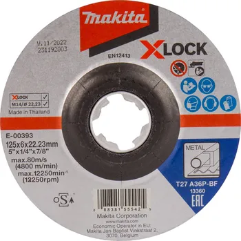 Brusný kotouč MAKITA E-00393 X-LOCK Brusný kotouč na kov 125x6mm free_store_pickup
