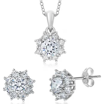 Souprava šperků SOFIA stříbrný set náušnice, přívěsek a řetízek COPZB45602+COEZB45601