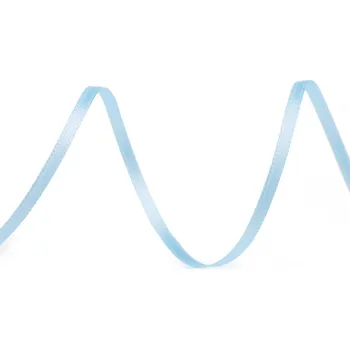 Galanterie Atlasová stuha oboulící šíře 3 mm, barva 401 modrá světlá