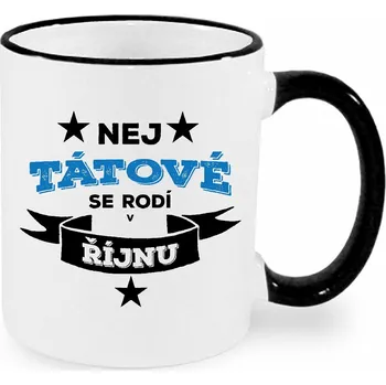Hrnek - Nej tátové se rodí v říjnu Barva: Černá