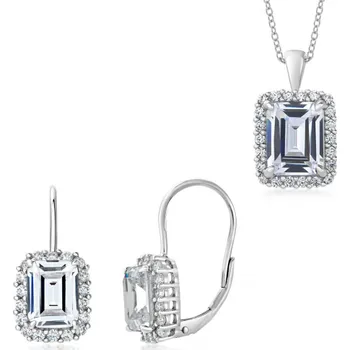 Souprava šperků SOFIA stříbrný set náušnice, přívěsek a řetízek COEZB35163+COPZB35161