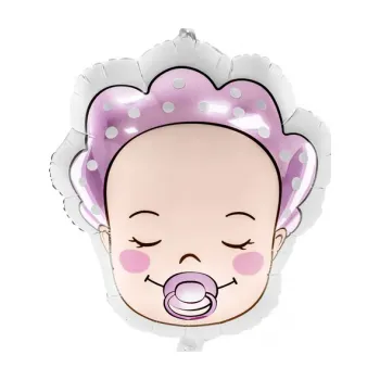 Balónek Fóliový balón Hlava miminka Holčička, 40x45 cm