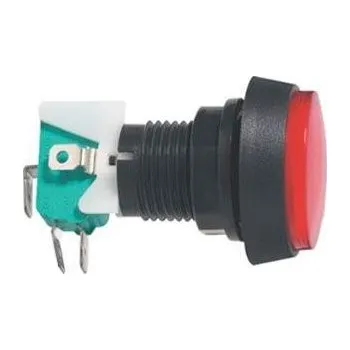 Auto elektroinstalace Tlačítko - ON-ON 250V / 10A s mikrospínačem - červené