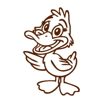 Samolepící dekorace Káčátko 002 levá (15 - hnědá) SAMOLEPKA NA AUTO, NÁLEPKA, FÓLIE, POLEP, TUNING, VLASTNÍ TEXT, TISK, AUTOSAMOLEPKY.cz, POLEPY, OBRÁZEK, LOGO, 3D STICKERS