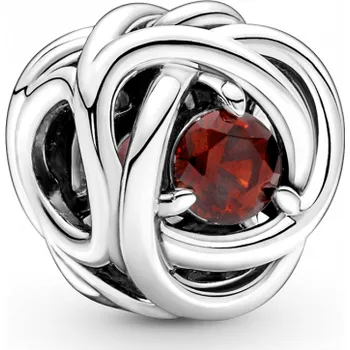 Dětské navlékací korálky PANDORA korálek Nekonečný kruh - tmavě červená barva 790065C06