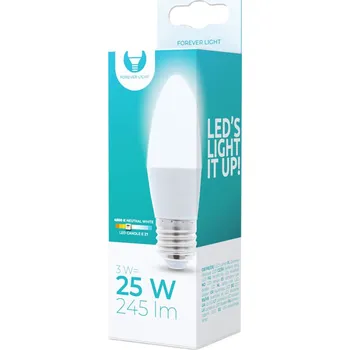 Žárovka TelForceOne LED žárovka E27 C37 3W 230V 4500K 245lm Forever