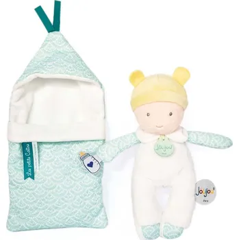 Panenka Doudou Jolijou Paris Doudou Jolijou Miminko v navlékací peřince 20 cm tyrkysová