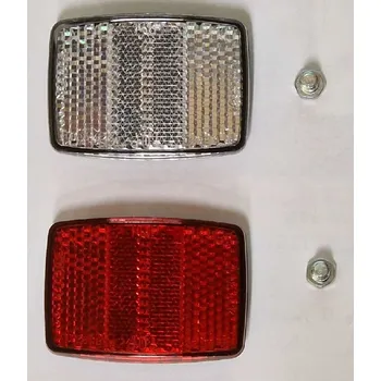 Cyklosvítilna Odrazky přední+zadní hranaté se šroubkem