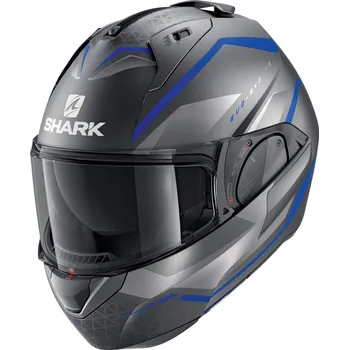 Shark Helmets Evo-ES Yari HE9804E-ABS-XS matně černá/šedá/modrá XS Helma na motorku Shark Helmets Evo-ES Yari HE9804E-ABS-XS matně černá/šedá/modrá XS