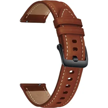 Příslušenství k chytrým hodinkám Kožený řemínek 20mm pro Samsung / Huawei / Xiaomi / Garmin Barva: Hnědá
