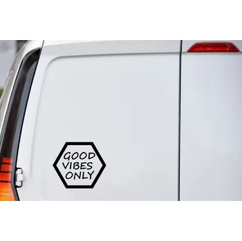 Samolepící dekorace Lepy.cz Samolepka na auto Good vibes Velikost (šířka x výška): 15x13cm, Barevná varianta: Pastelová oranžová