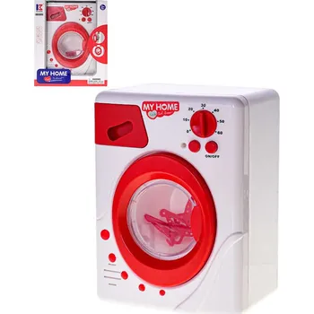 Dětská kuchyňka Pračka dětská automatická 19cm set se 3 ramínky na baterie Světlo Zvuk