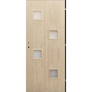 Interiérové dveře Hrdinka Palubkové dveře Quatro mix - zámek Materiál: smrk, Šířka: 80 cm, Orientace: Pravé