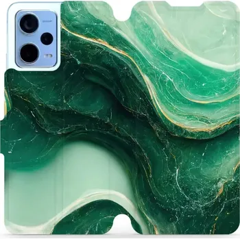 Pouzdro na mobilní telefon Flipové pouzdro Mobiwear - Xiaomi Redmi Note 12 5G - VP38S Zelený mramor (Knížkové flip pouzdro, obal, kryt na mobil Xiaomi Redmi Note 12 5G - VP38S Zelený mramor, materiál Umělá kůže + TPU - ochrana 360°, stojánek, silikonová vanička, magnetické zavírání