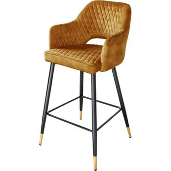 Barová židle Barová židle PARIS tmavě žlutá samet
