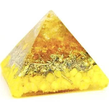 Orgonitová pyramida 5 cm, žlutá – Citrín