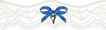 Party dekorace Paris Dekorace Svatební podvazek krémový s modrou mašlí