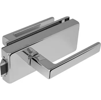 Dveřní kování TI - ZÁMEK na sklo s klikou SONIA 4014 - bez otvoru kování na sklo bez otvoru přední OC - ​​Chrom lesklý (03)