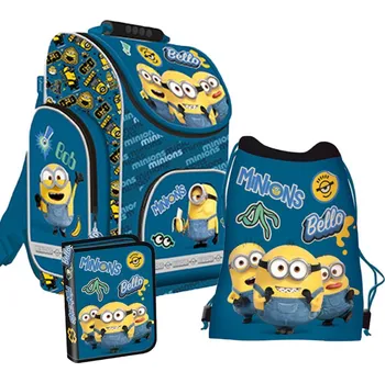 Školní batoh SET sada školní aktovky, jednopatrového penálu a vaku na záda MIMONI