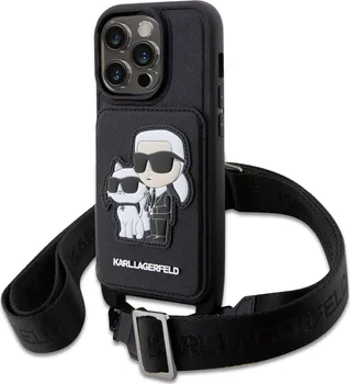 Pouzdro na mobilní telefon Karl Lagerfeld Saffiano Crossbody Karl and Choupette pro Apple iPhone 14 Pro černé
