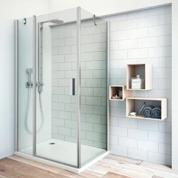 Roth TDO1+TB Obdélníkový sprchový kout 120x75 cm, otevírací, Brillant / Transparentní, TB/750_TDO1/1200_br_tr
